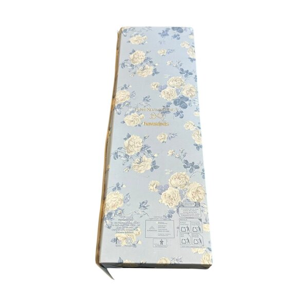 LoveShackFancy x Havaianas Flip Flops Sandals Everblooming Rosettes Blue NIB NEW - Picture 10 of 10